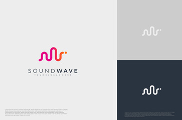 Music sound waves symbols. Audio icon, voice equalizer pulse element idea. Modern creative logo vector template.