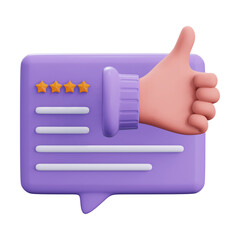 Feedback, reviews and rating concept icon. 3D rendering