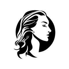 woman with long hair isolate in white background