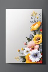 Elegant floral greeting car with copy space for text.