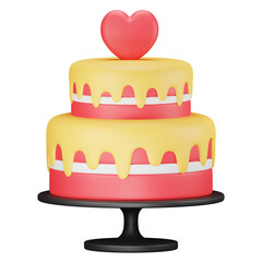 wedding cake 3d illustration