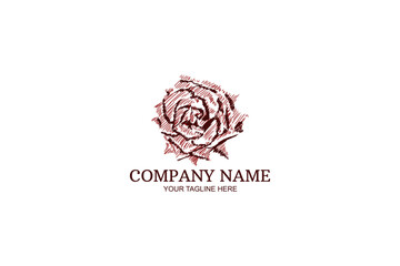 Fototapeta na wymiar Rose flower Company logo vector illustration. suitable for herbal Company and natural logo. simple logo.