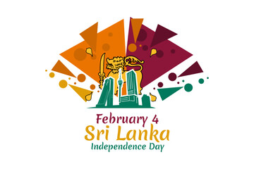 Obraz premium February 4, Independence day of Sri Lanka vector illustration. Suitable for greeting card, poster and banner.