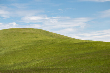 Green hills and blue sky in summer
