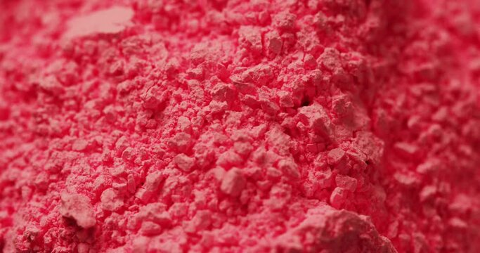 Video of close up of pink powder with copy space