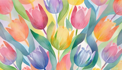 Rainbow Tulips in Full Bloom