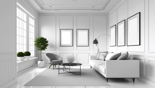 Staged Family Room for Real Estate Pamplet ~ Created using Generative AI