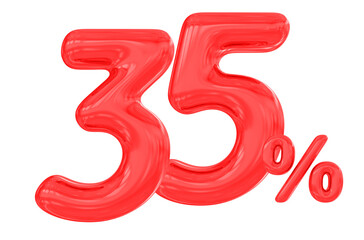 35 Percent Red Sale off Discount