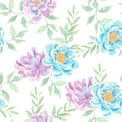 seamless pattern with rose flowers