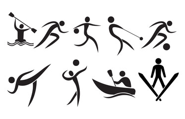 Vector icons set illustrator Sport, basket, Volleyball, Footbal, and more