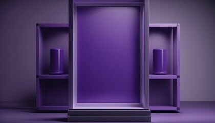 Purple Minimalist 3d podium. Product stage in a frontal view, to make your products stand up. AI generative. 