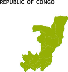 コンゴ共和国/REPUBLIC OF CONGOの地域区分イラスト