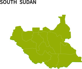 南スーダン/SOUTH SUDANの地域区分イラスト