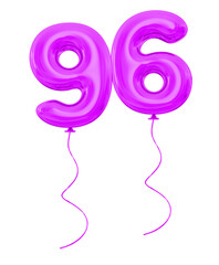 96 Purple Balloon Number
