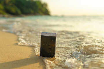 Smart phone in the sea