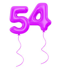 54 Purple Balloon Number