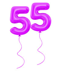 55 Purple Balloon Number