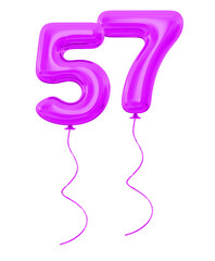 57 Purple Balloon Number