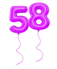 58 Purple Balloon Number