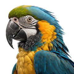 Obraz premium Blue Macaw Portrait High-Resolution Digital Illustration, Transparent Background, Generative AI