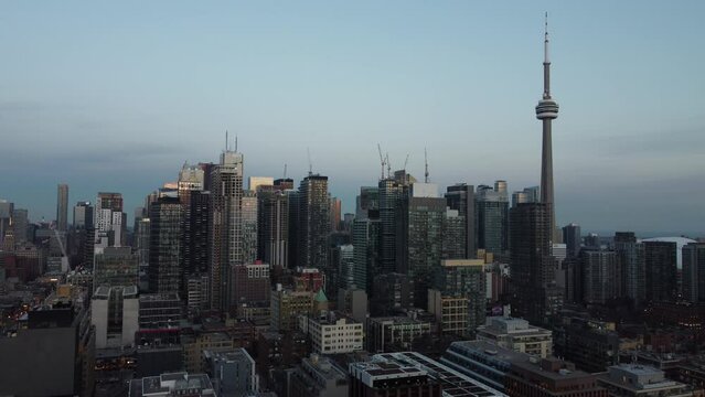 Toronto Downtown City Skyline Video Slow Rise
