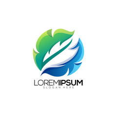 Awesome Leaf Feather Premium Logo Vector