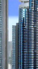 Modern Architecture, Skyline with Glass Skyscrapers