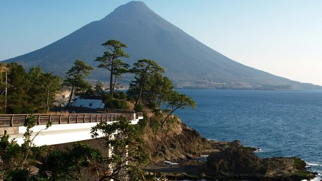 瀬平自然公園から眺める美しい開聞岳の景色