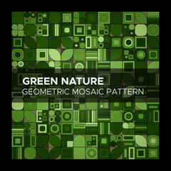 Green Nature Geometric Mosaic Pattern