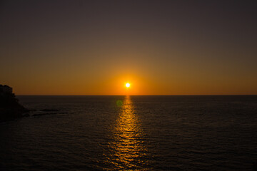 Hermosa fotografía de un atardecer en Acapulco de Juárez, México.