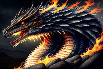 dragon in the fire