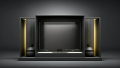 Fototapeta premium Minimalist 3d podium. Product stage in a frontal view, to make your products stand up. AI generative. 