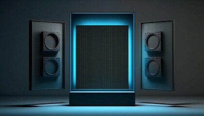 Fototapeta premium Minimalist 3d podium. Product stage in a frontal view, to make your products stand up. AI generative. 