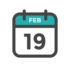 February 19 Calendar Day or Calender Date for Deadlines or Appointment