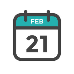 February 21 Calendar Day or Calender Date for Deadlines or Appointment