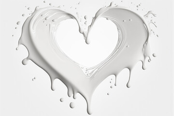 heart shaped milk splash.Generative AI.