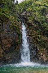 Fototapeta premium Nature water fall of tropical forrest in Asia