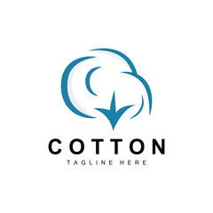 Obraz premium Cotton Logo, Soft Cotton Flower Design Vector Natural Organic Plants Apparel Materials And Beauty Textiles