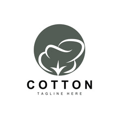 Cotton Logo, Soft Cotton Flower Design Vector Natural Organic Plants Apparel Materials And Beauty Textiles