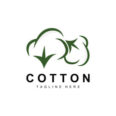 Cotton Logo, Soft Cotton Flower Design Vector Natural Organic Plants Apparel Materials And Beauty Textiles