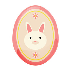Beautiful painted Easter egg on white background