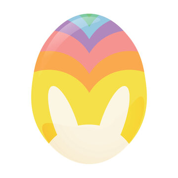 Beautiful painted Easter egg on white background