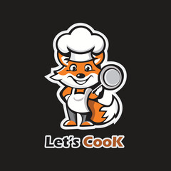 Fox Chef premium mascot logo design.  Fully vector and scalable.