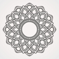 mandala decorating curved petals. mandala ornament with tranquility of the moon image