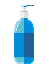 blue soap pump bottle