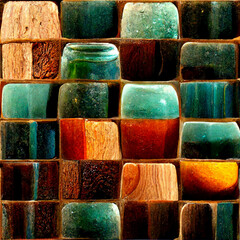 Abstract glass block pattern Generative ai