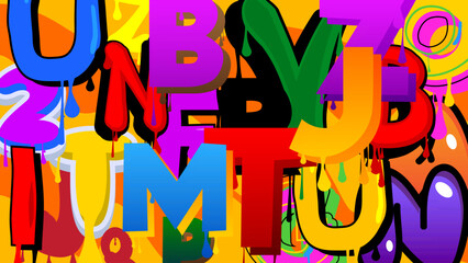 Graffiti background wallpaper with gradient geometric abstract modern street art shapes. Eps10 vector decoration performed in urban painting style.