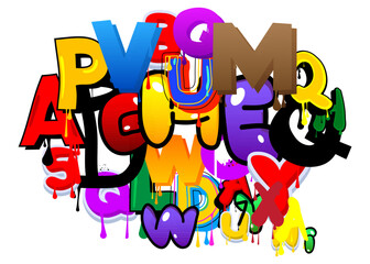 Graffiti background wallpaper with gradient geometric abstract modern street art shapes. Eps10 vector decoration performed in urban painting style.
