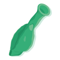 deflated balloon isolated on white background vector illustration