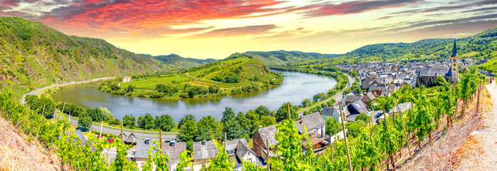 Moselschleife Bremm, Mosel, Deutschland 